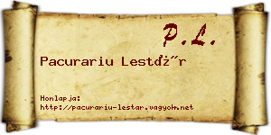 Pacurariu Lestár névjegykártya